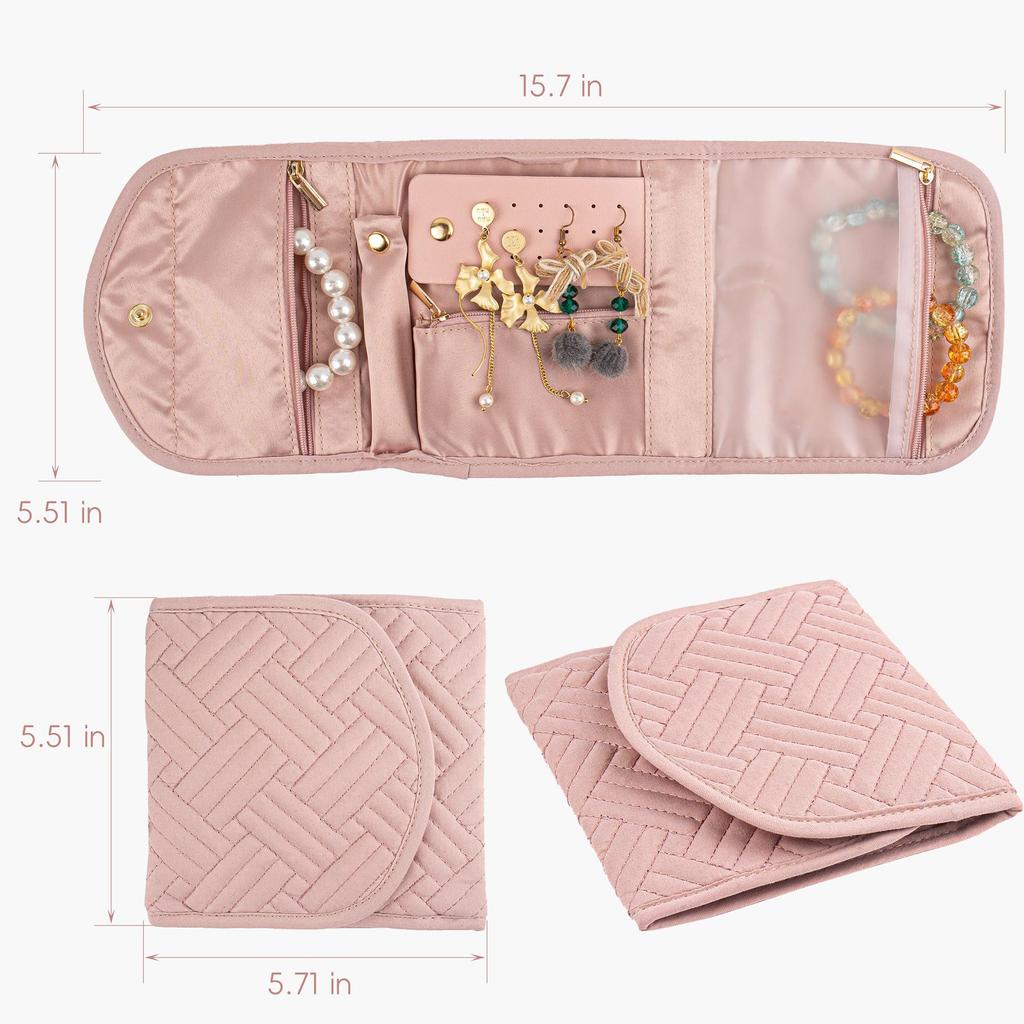 1Pc Jewelry Rolls For Travel, Foldable Jewelry Organizer, Jewelry Storage Roll For Rings Earrings Necklaces Bracelets
