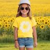 Girls Floral Print Short Sleeve T-Shirt Crew Neck Casual Top Lightweight Comfortable Fit for Everyday Wear