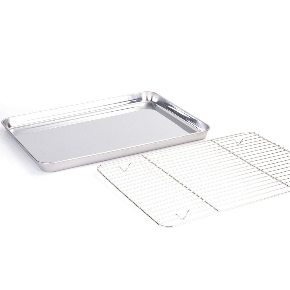 Steel Grill Kitchen Cooking Tools Cooling Grid Rack BBQ Plate Barbecue Sheet Baking Tray Pan