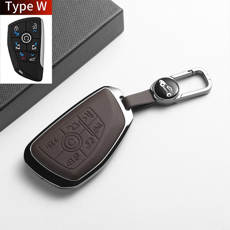 Leather Metal Car Key Case For GL8 PHEV Century Automobile Smart Remote Key Protector Shell Holder Decorative Accessories