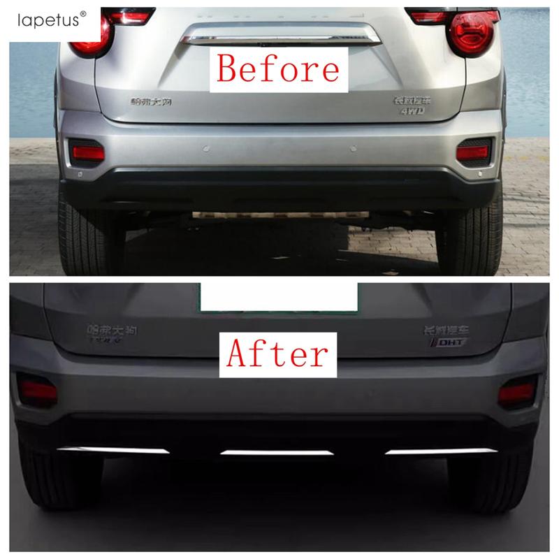 Auto Stoßstange Hinten Streifen Schutz Dekoration Abdeckung Zierleiste Passend für GWM HAVAL H7 2024 2025 Edelstahl Zubehör Außen