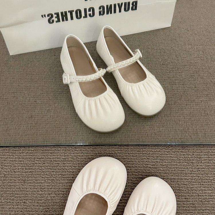 Grandma shoes women's summer flat bottom 2025 new shallow mouth long station soft sole work shoes evening shoes Doudou shoes retro single shoes