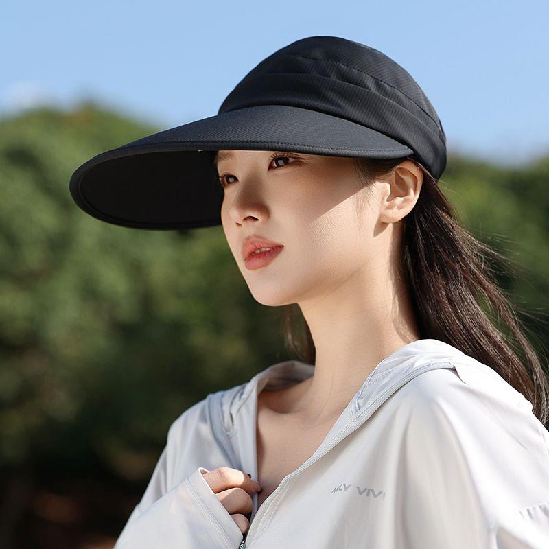 

Новая летняя кепка для женщин, солнцезащитная кепка для езды на велосипеде, козырек от солнца, защита от ультрафиолета Adjustable чёрный