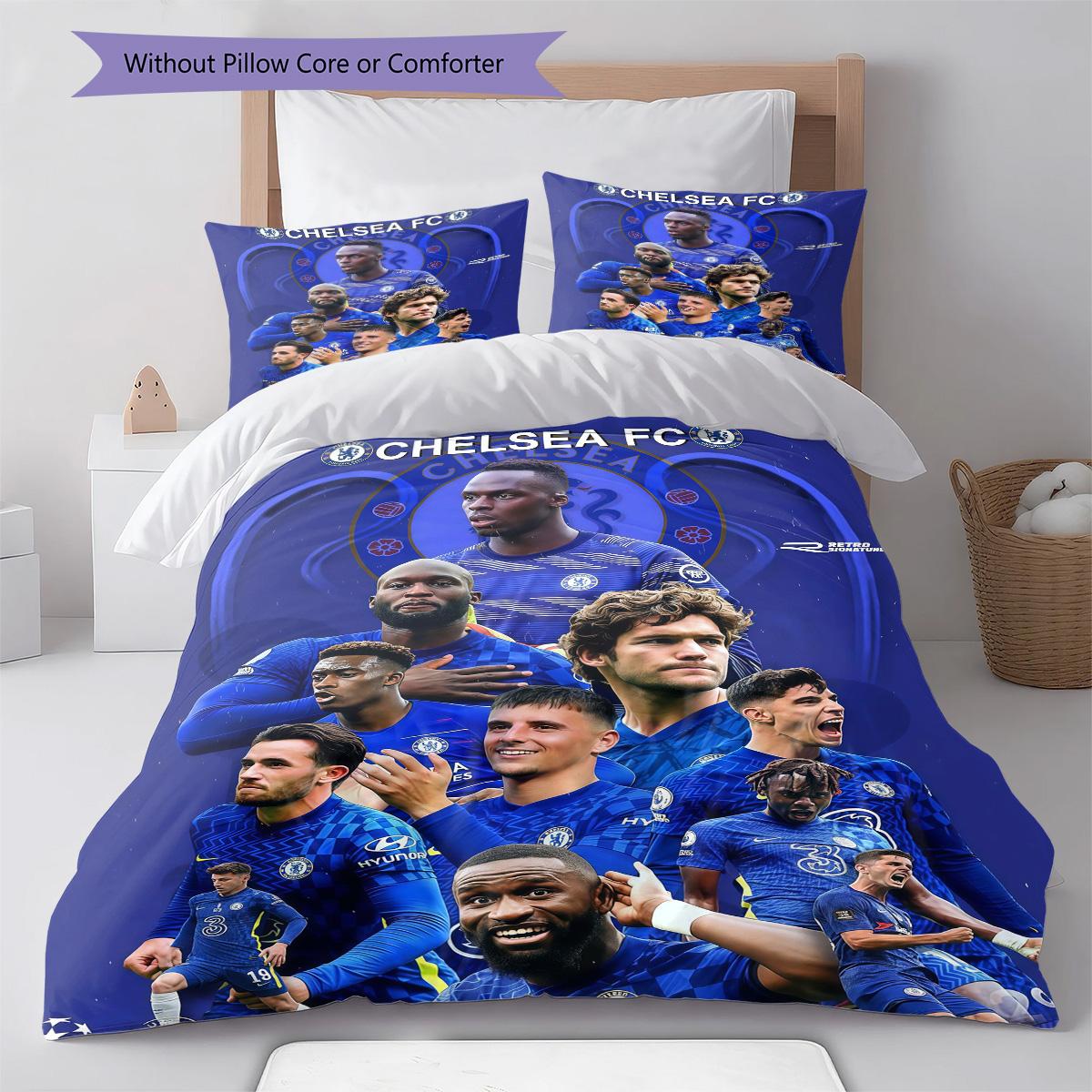 

Chelsea FC RugPattern Bedding Quilt Set Quilt Cover Pillowcase Home Decoration Birthday Gift (1 * duvet cover + 2 * pillowcase, without core) 260x240cm