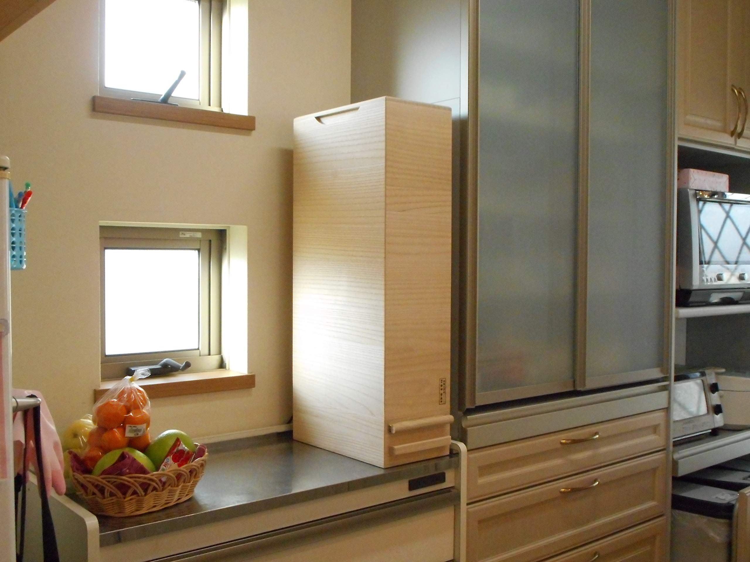 

Rukawa paulownia measuring rice jar 30kg size Kinari (white)