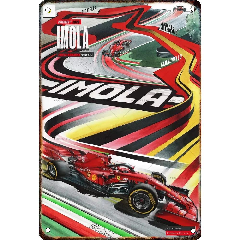 Vintage Formula Car Race Poster Home Garage Club Modern Wall Art Decorative Panel Mural Aesthetics