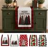 Dining Table Runner Christmas Runner, Xmas Tree Ball Reindeer Print Seasonal Coffee Tablecloth, Winter Holiday Party Decoration Decor