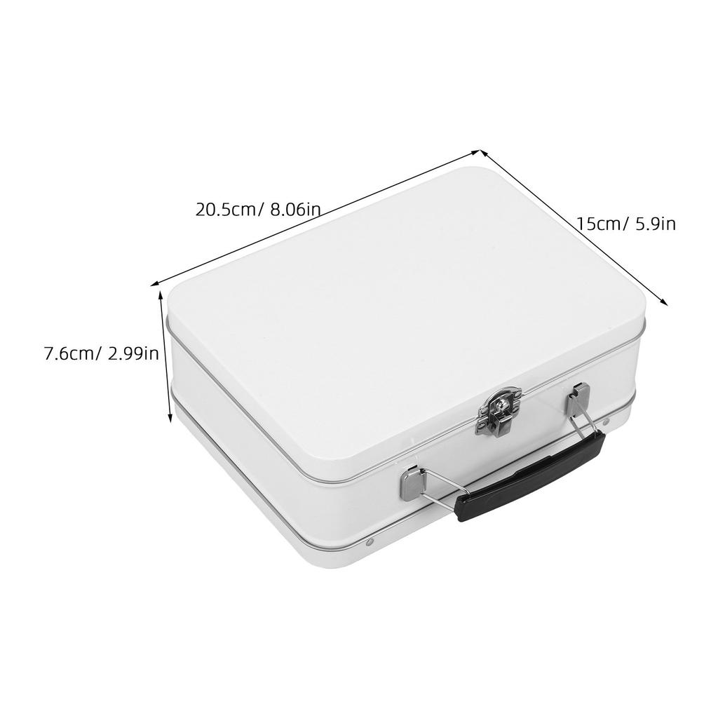 Metal Tin Storage Box Vintage Tinplate Keepsake Case Lock Handle for Candy Cookies Tea Money Jewelry Wedding Party Home Decor