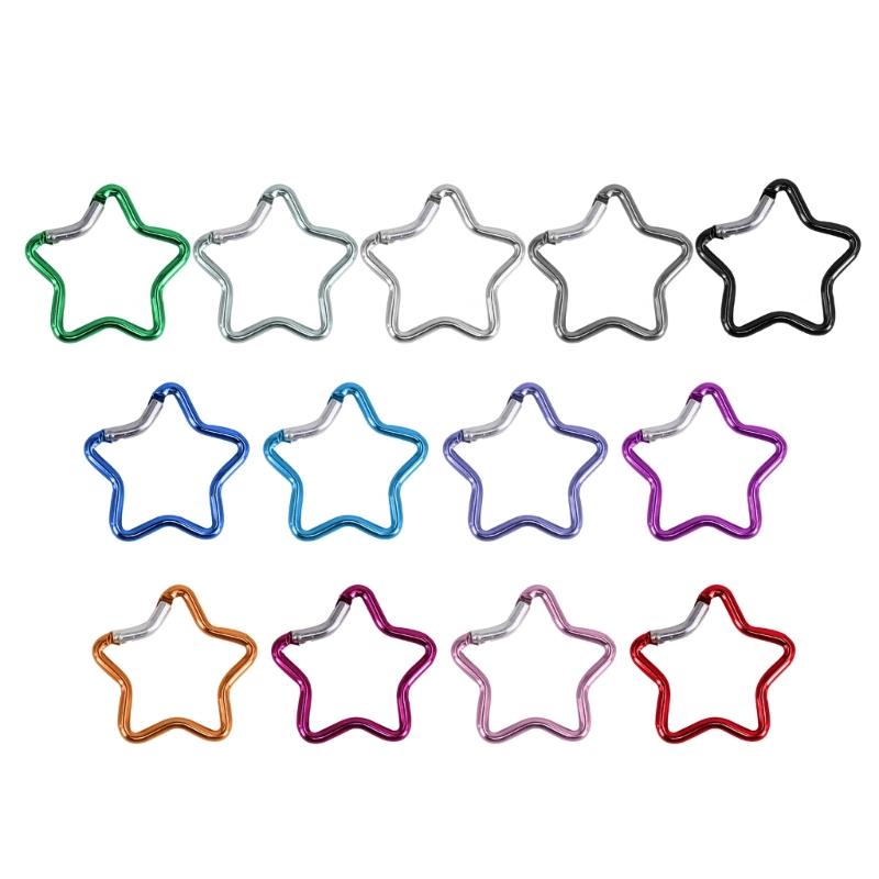 Carabiner Clip Star Shape Climbing Buckle Aluminum Alloy Heavy Duty Keyring Hook for Camping Fishing Hiking Traveling