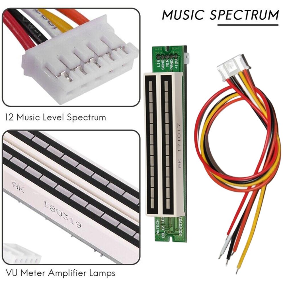 Mini Dual 12-bit LED Music Level Indicator Module Adjustable Light Speed VU Level Indicator Meter DIY AGC Stereo Amplifier Board