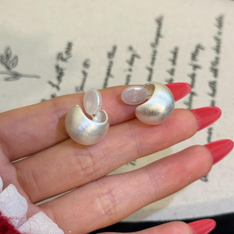 Ohrhaken ohne Ohrloch Mückenduft-Haarnadel, Glatte Oberfläche Sandgestrahlte Kugelohrringe, Schmerzfreier Ohrhaken