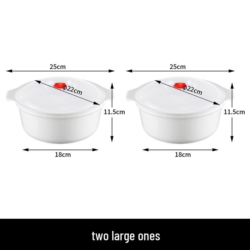 Round High-Temperature Resistant Microwave Lunch Bowl with Lid