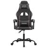 Gaming Chair Swivel Black and Gray PU Leather