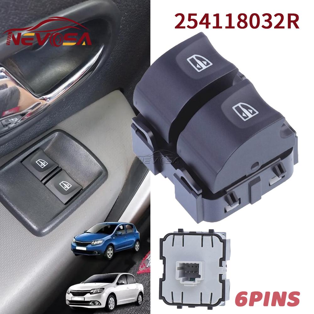 NEVOSA 254118032R For Renault Dacia Duster Sandero 2017 2018 Electric LHD Power Window Switch Glass Button 25411-8032R 6Pins
