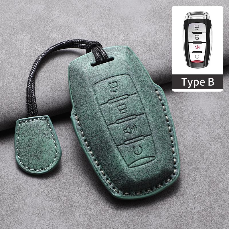 

Car Key Case Cover For Great Wall Poer Haval H6 Gwm Ute Cannon Pao P Series Leather Car Remote Key Protector Shell Accessories