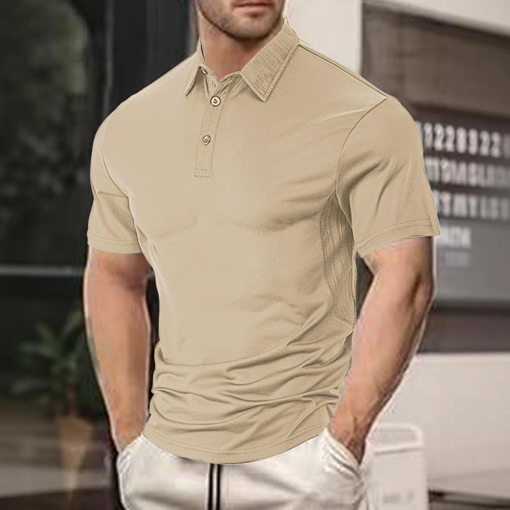 Men's Shirt With Turn-down Collar And Short Sleeves – Casual, Sophisticated T-shirt
