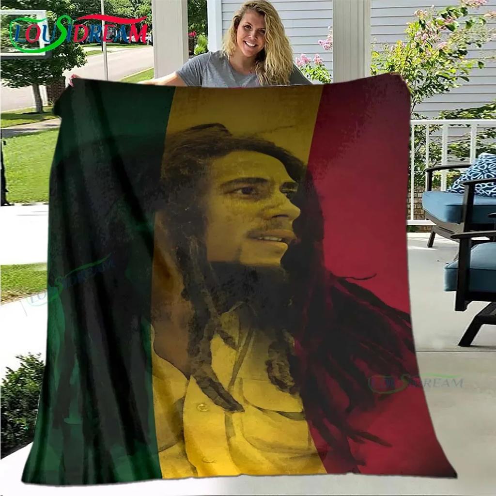 Pop Singer R-Reggae Bob Marley Four Seasons Blanket Sofa Cover Travel Bed Plush Blanket Travel Office Break Blanket Gift