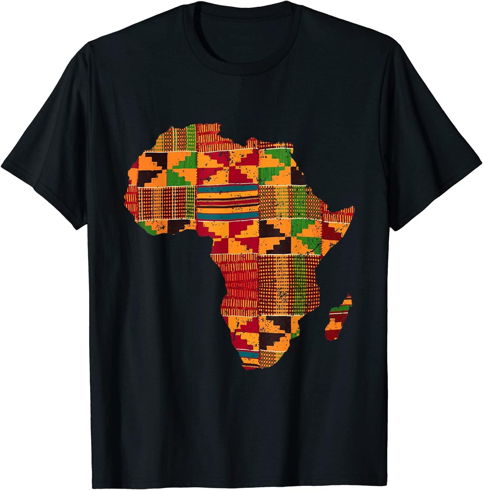 Cool Africa Map Kente Cloth Gift African Lover Unisex T-Shirt S разноцветный