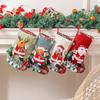 Christmas Stockings Cute Large Linen Drawstring Reusable Candy Storage Gift Packing Tree Hanging Fireplace Xmas Holiday Decor