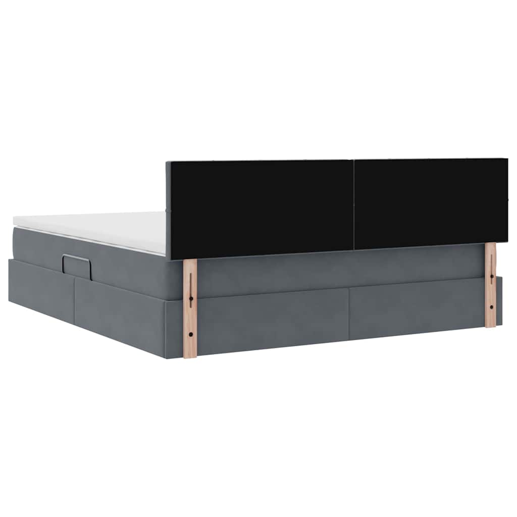 Storage Bed with Mattress Dark Gray 160 x 200 cm Velvet