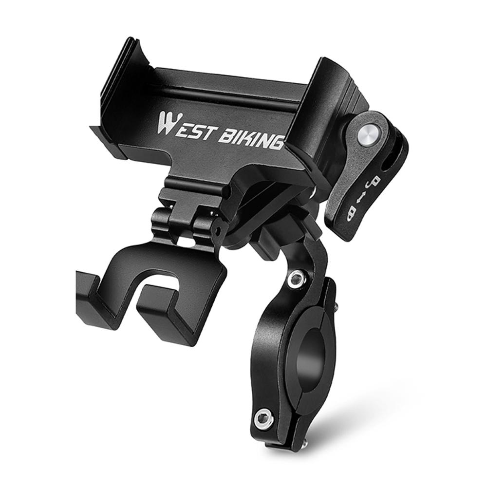 WEST BIKING Bike Phone Mount 360 Degree Rotation Aluminum Alloy Navigation Bracket for Road Mountain Bicycle
