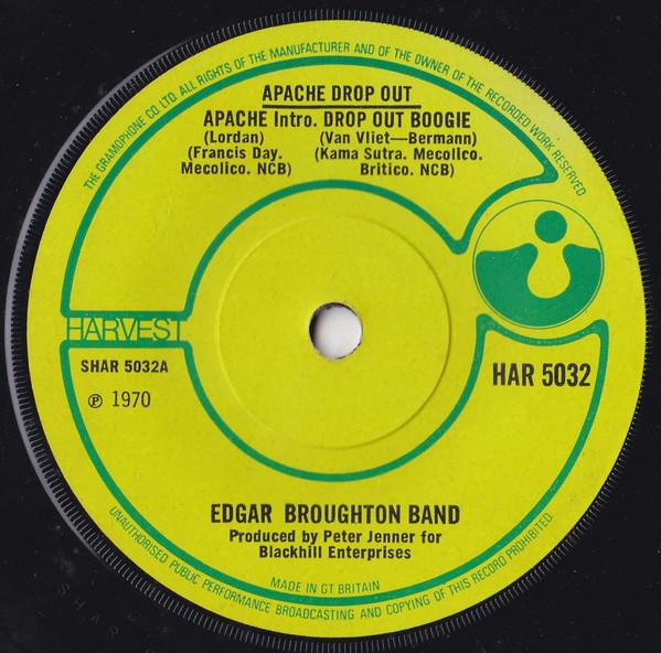 

7inch Record EDGAR BROUGHTON BAND Apache Drop Out HAR5032 Harvest 1970 UK Rock Used