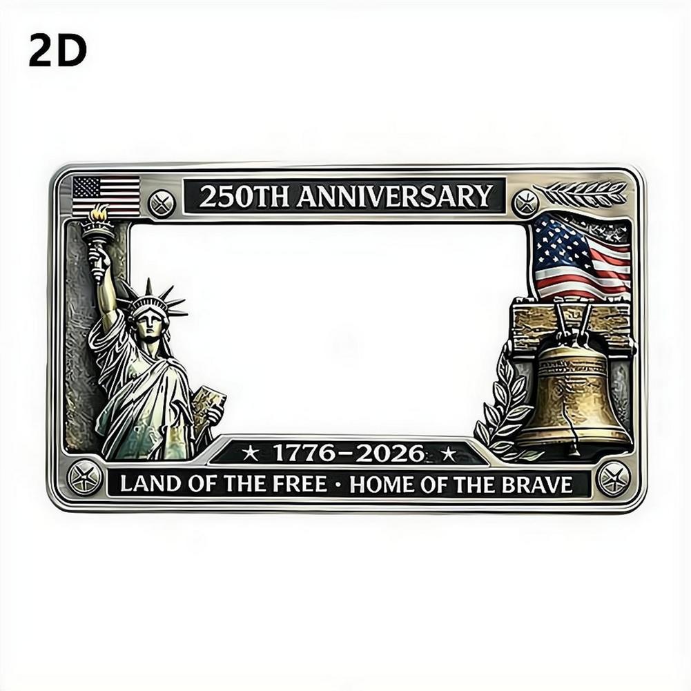 12×6 Inch 250th Anniversary Commemorative License Plate Frame - Meaningful Metal Alloy Decorative Gift For Personal Collection License Plate Covers