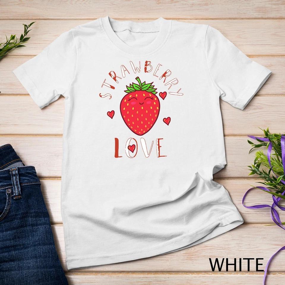 Strawberry Love Lover Fruit Smiling Farmer Greengrocer T-Shirt Unisex T-shirt 12 XL