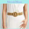 Minimally Designed Circular Buckle Decoration Women Woven Waist Belt For Casual Dresses