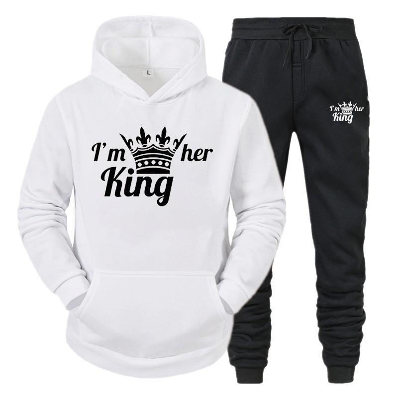 Unisex Hooded Sweatshirt Set Casual Sportswear Tracksuit Teens Adults
