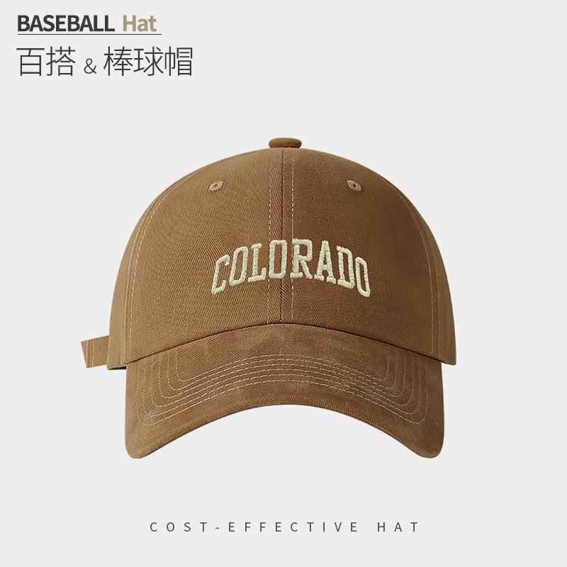 Embroidered Letters Show The Face Small Peaked Cap Children'S Season Sun Protection Warm Versatile Big Head Circumference Baseball Cap