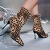 Fashion Leopard Booties High Heels 2025 New Sexy Naked Boots