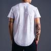 Muscleguys Mens  Printed Fitness Tees Youthful Vitality Short Sleeve T-shirt Sportswear Tees Mesh+cotton Gym Clothing  Bodybuilding  Top