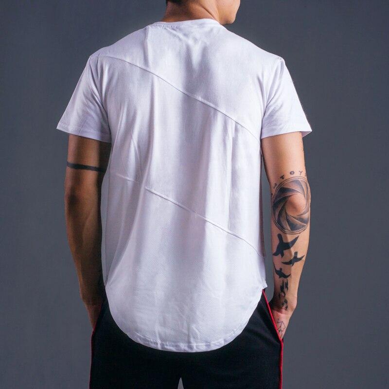 Muscleguys Mens  Printed Fitness Tees Youthful Vitality Short Sleeve T-shirt Sportswear Tees Mesh+cotton Gym Clothing  Bodybuilding  Top