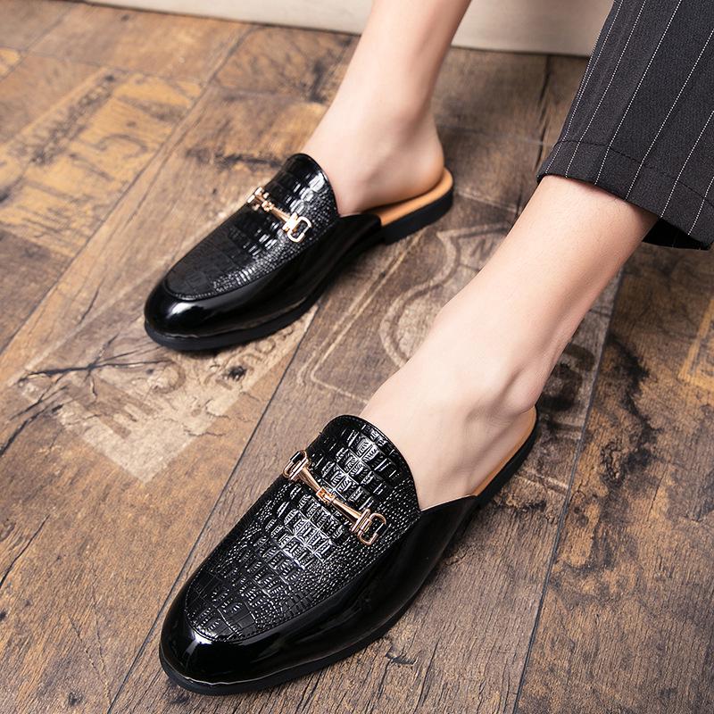 2024 Spring-Summer Genuine Leather Breathable Toe Cap Men s Slip-On Sandals 45