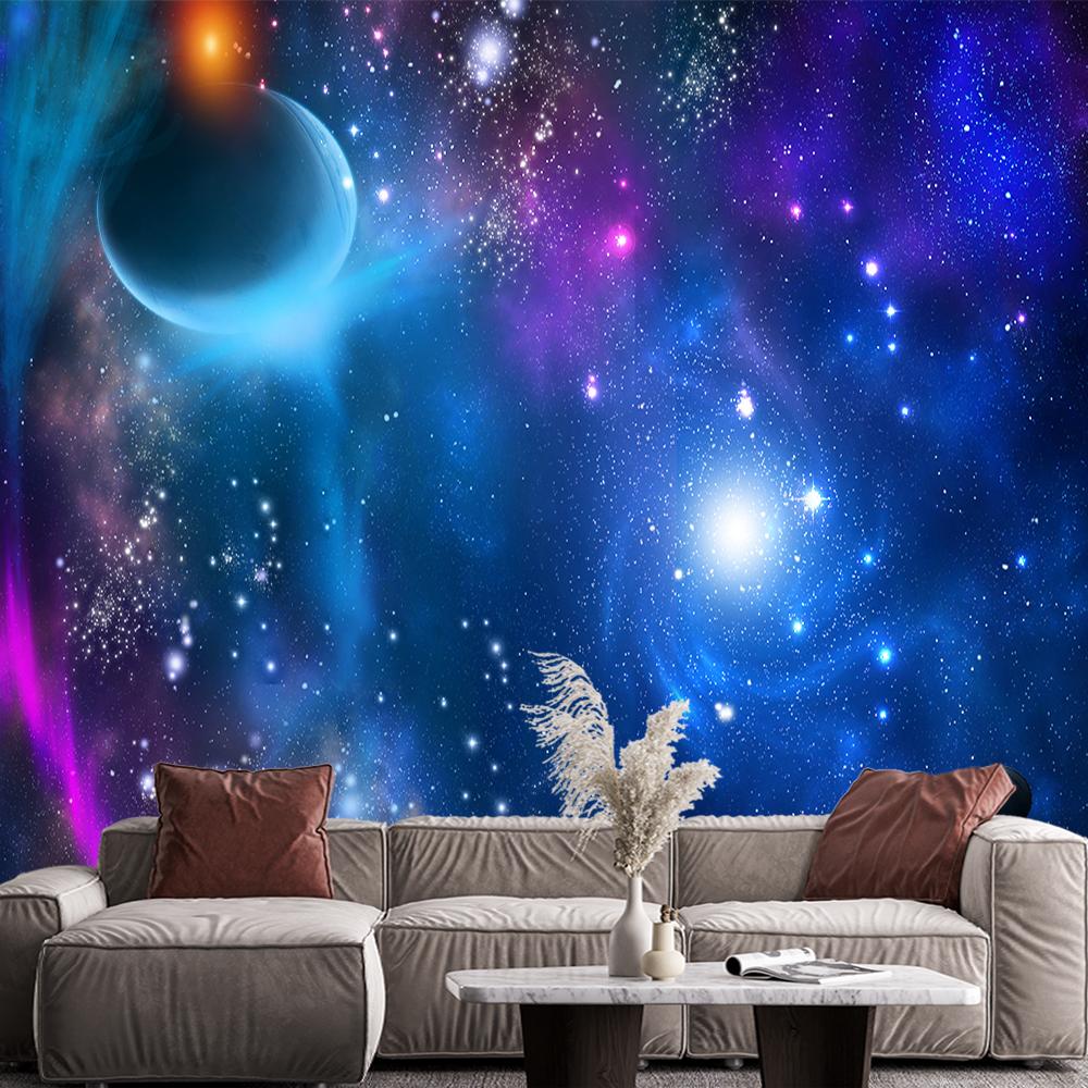 Galaxy Wallpaper Starry Sky 3d Mural Living Room Bedroom Planet Galaxy Wall Mural Home Decor