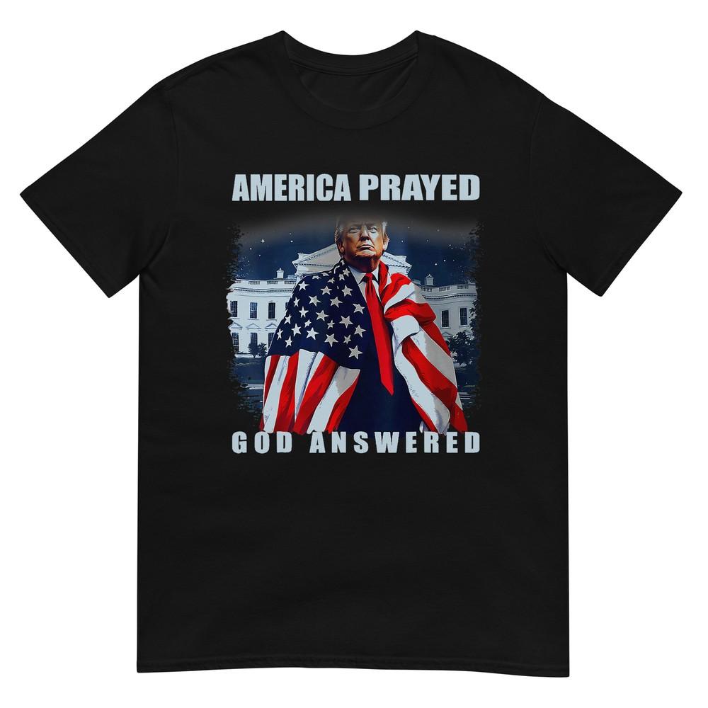 Trump America Prayed God Answered T-Shirt XL