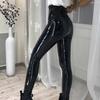 Chic Women Faux Leather Solid Color High Waist Pants Trousers Slim Fit Leggings