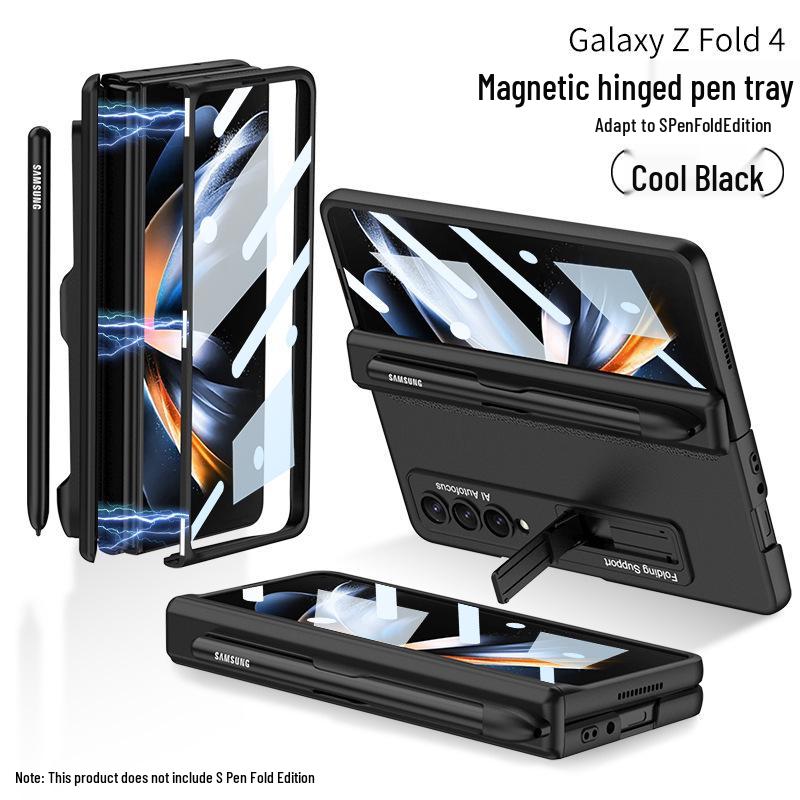 Samsung Z Fold4 Magnetic Pen Slot Case with Full Hinge Coverage and Film Protection