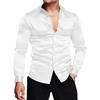 Men's Autumn Fashion Shiny Solid Color Casual Versatile Party Shirt