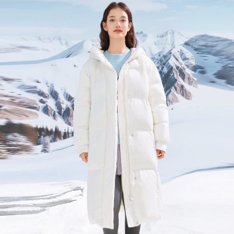 

Ledin Длинная пуховая куртка-пуховик с капюшоном, перламутровая S