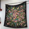 90Cm  Square Scarf Women Fashion Floral Twill Silk Scarf Shawl Hijab Luxury Bandana Foulard Neckerchief Head Scarf For Lady