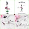 New Copper Fashion Spring Carnation Flower Parrot Charm Bead Suitable For 3Mm Bracelet Diy Fine Jewelry Gift Making
