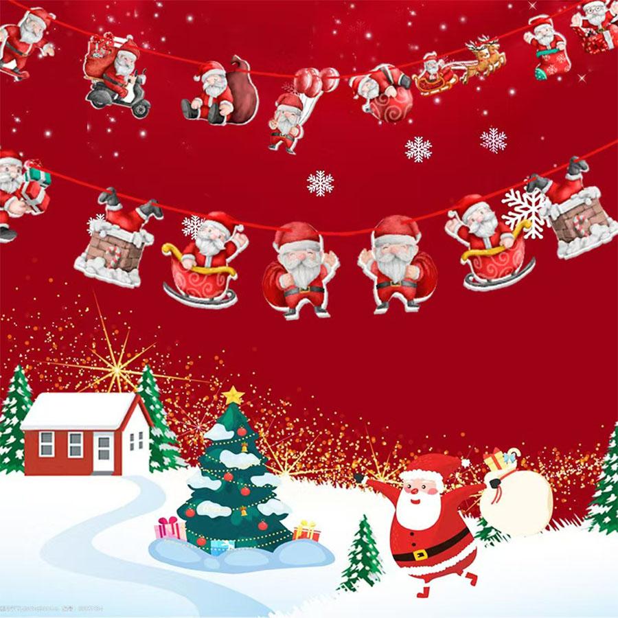 2025 New Christmas Decorations: Santa Claus, Flag Pulling, Party Atmosphere, Decorations, Christmas Scene Decorations