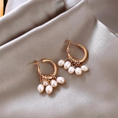 Original Round Natural Freshwater Pearl 14K Gold Filled Female Tassels Stud Earrings For Women Birthday Gifts