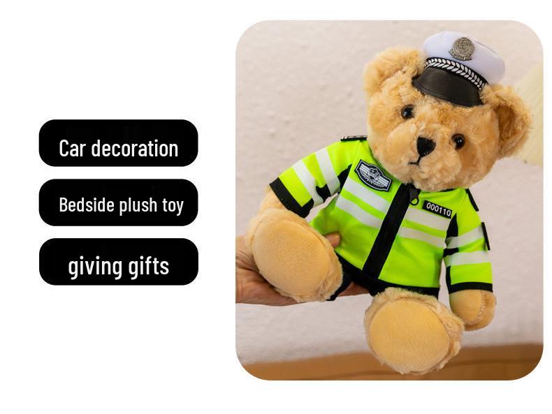 Firefighter Police Teddy Bear Plush Toy - Little Bear Cushion Wedding Gift