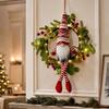 Guirlanda Iluminada de Natal com Enfeite de Gnomo Sem Rosto para Porta Escada Parede Decoração Pendente