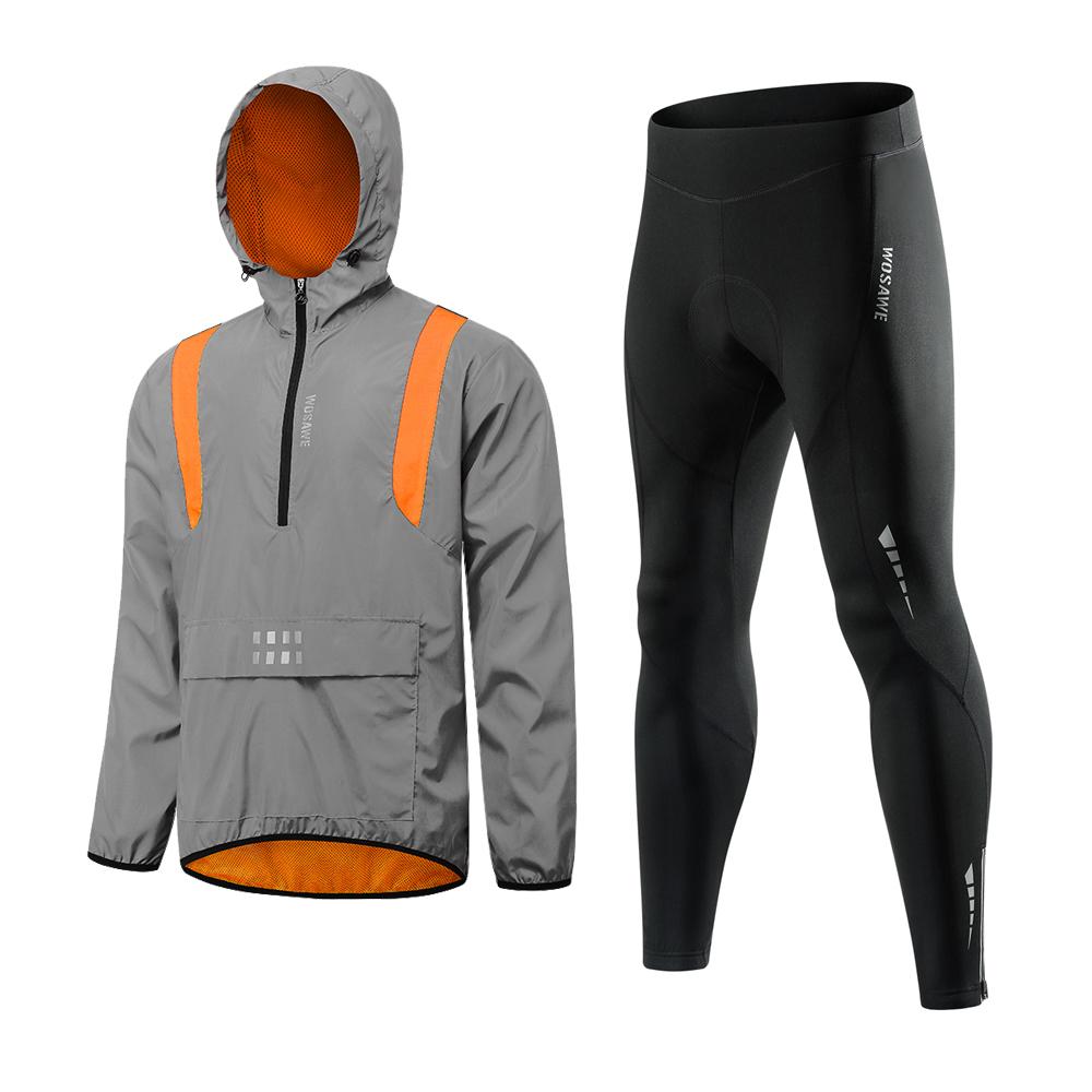 

WOSAWE мужские велосипедные костюмы, куртка с высокой видимостью, дышащие эластичные брюки для горного велосипеда, куртка для ночной езды S оранжевый