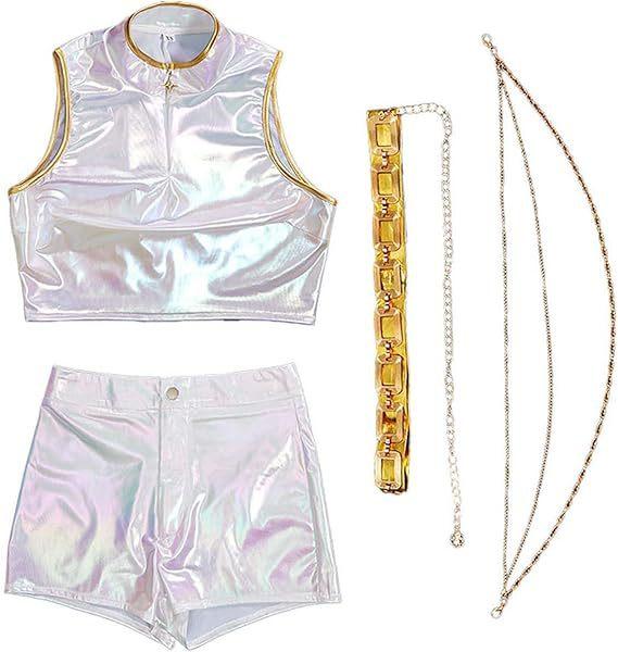 Kids Kpop Demon Hunters Zoey Rumi Mira Cosplay Costume White Golden Uniform For Children Girls Halloween Stage Performance