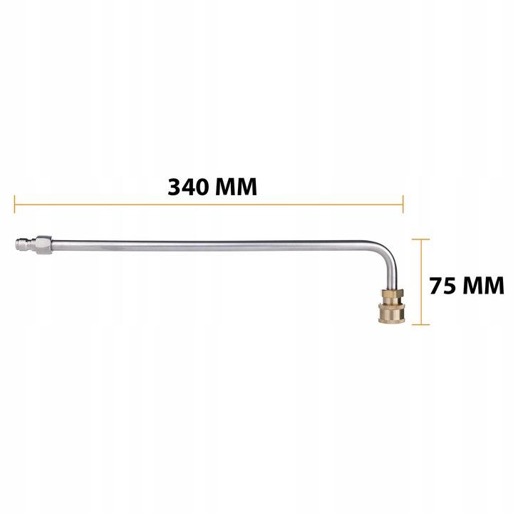 Rosfix Komplet 5 Dysz na Szybkozłączkę do Myjki Ciśnieniowej – Różnorodność Natrysków | Max Ciśnienie 250 Bar | Lanca 34cm Zagięta 90°